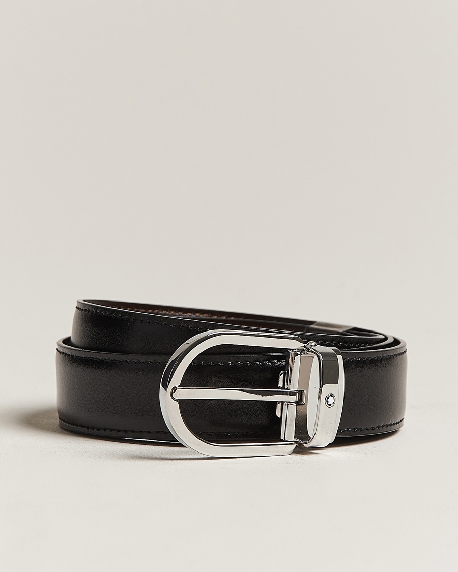 Montblanc Reversible Horseshoe Buckle 30mm Belt Black/Brown – Svart