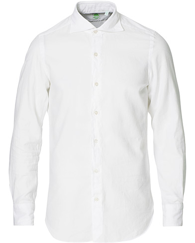 Herr | Flanellskjortor | Finamore Napoli | Tokyo Slim Fit Flannel Shirt White