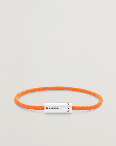 Herr | Luxury Brands | LE GRAMME | Nato Cable Bracelet Orange/Sterling Silver 7g