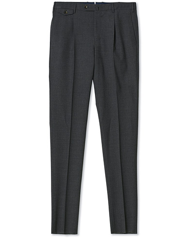 PT01 Gentleman Fit Pleated Wool Stretch Trousers Grey