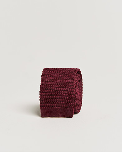 Herr | Slipsar | Amanda Christensen | Wool Knitted 6cm Tie Wine