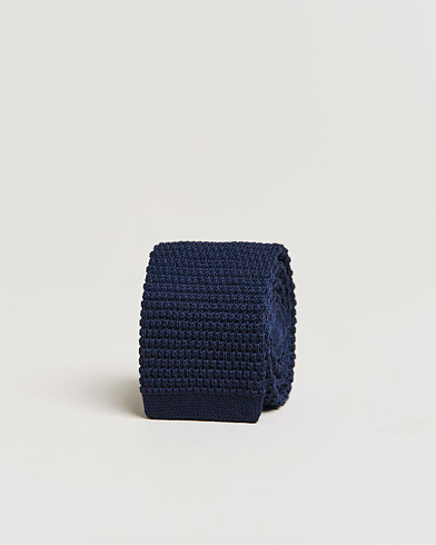 Herr | Slipsar | Amanda Christensen | Wool Knitted 6cm Tie Navy
