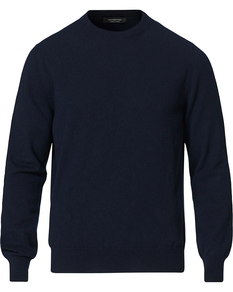 Ermenegildo Zegna Cashmere Crew Neck Sweater Navy