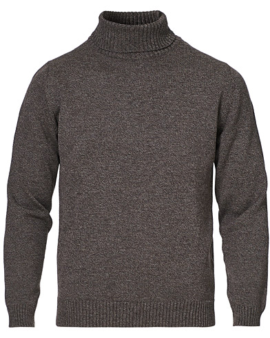 Exklusivt Care of Carl |  Heavy Knitted Merino Rollneck  Brown Mouliné