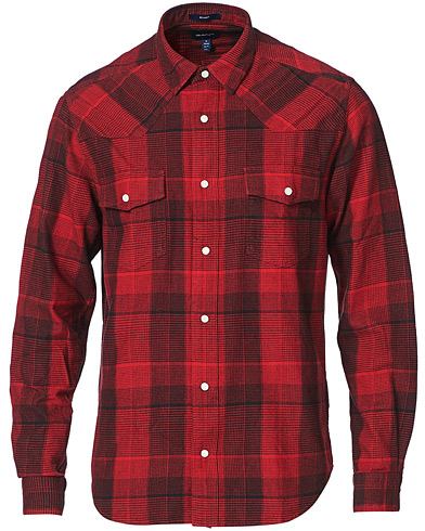 Flanellskjortor |  Rodeo Checked Flannel Shirt Bright Red