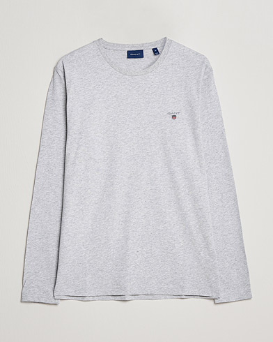 Herr | Långärmade t-shirts | GANT | The Original Long Sleeve T-shirt Light Grey Melange