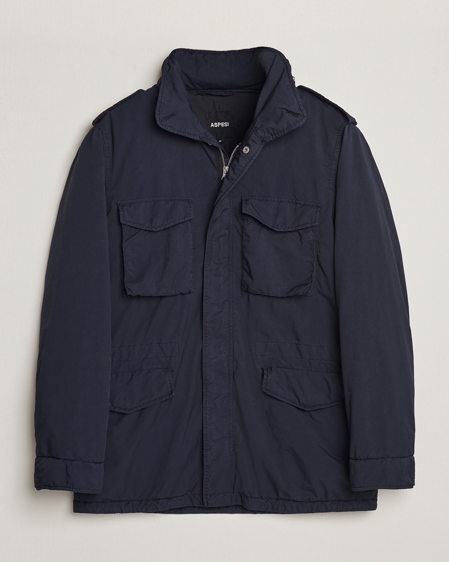 Herr | | Aspesi | Garment Dyed Field Jacket Navy