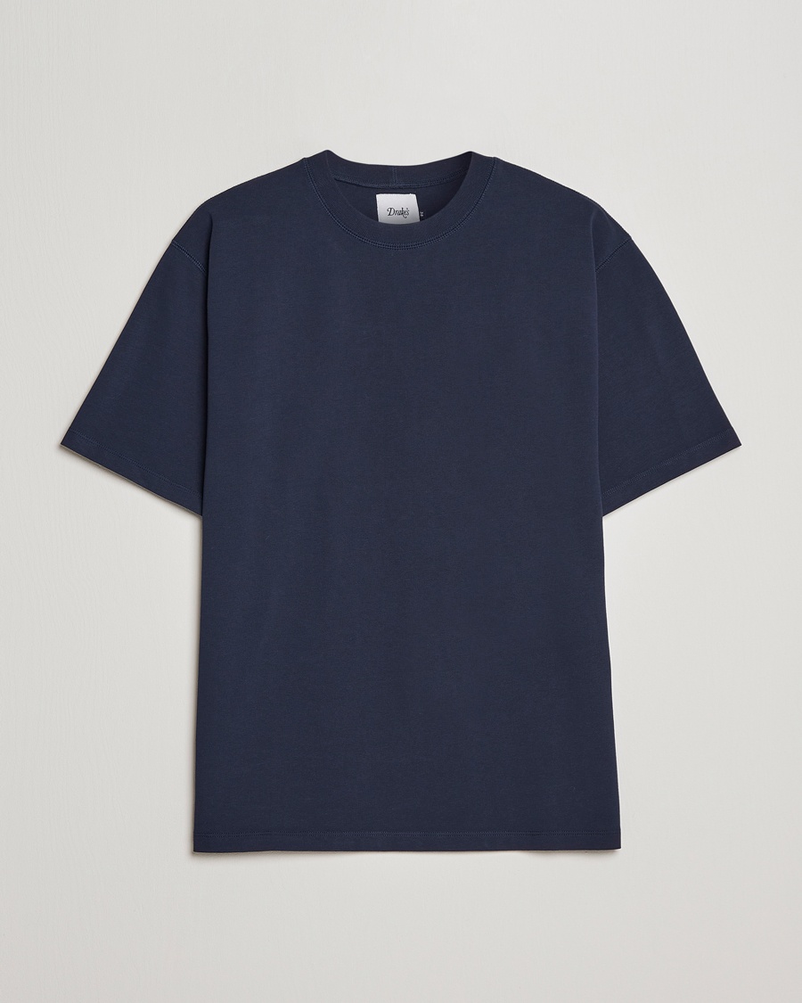 Drake's Short Sleeve Hiking T-Shirt Navy – Blå