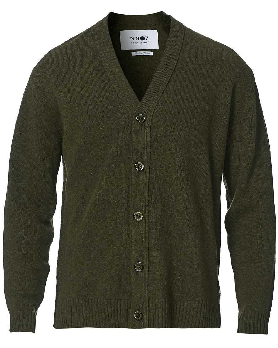  Bjorn Lambswool Cardigan Dark Army