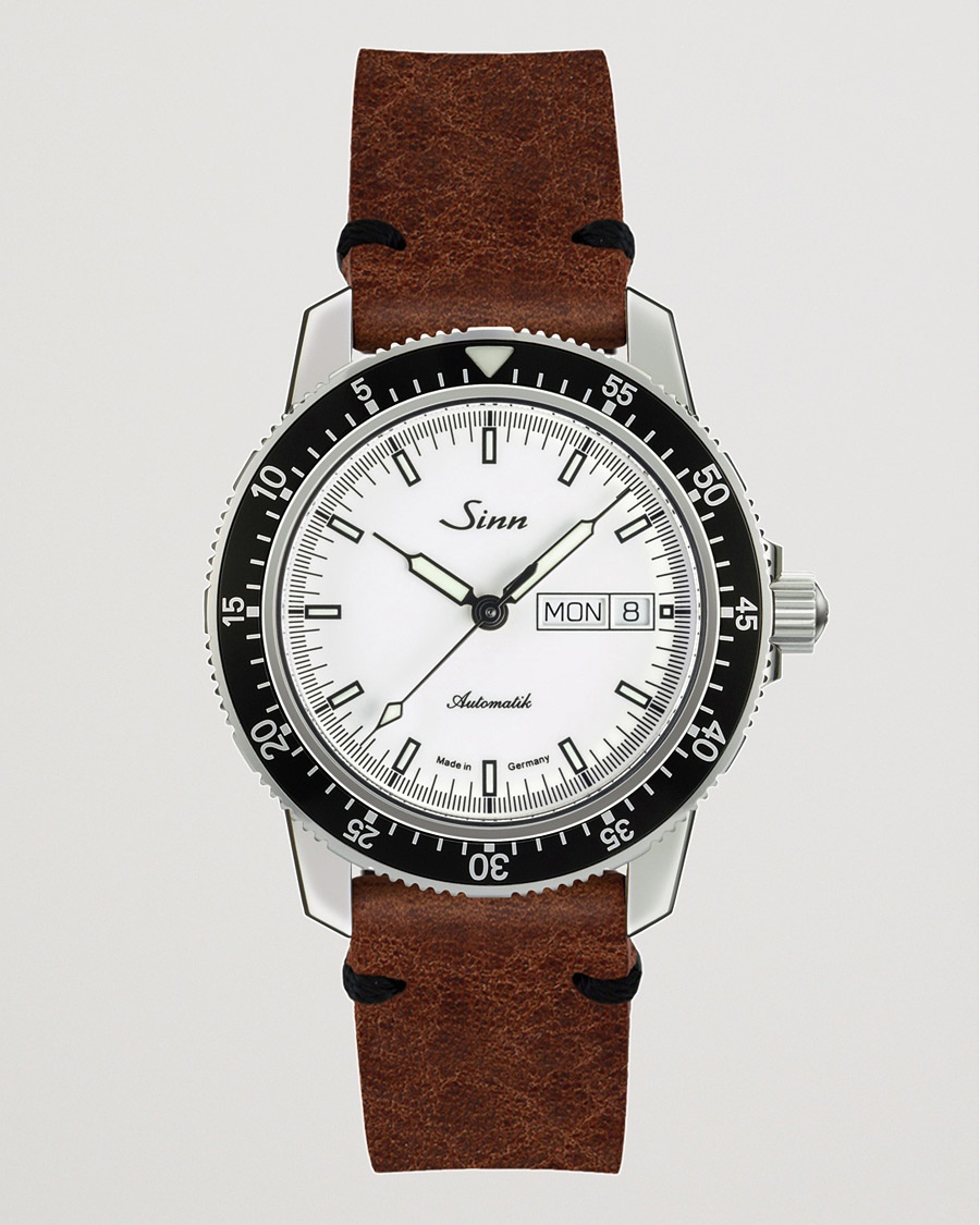 Sinn 104 I W Pilot Watch 41mm Leather Strap White – Brun