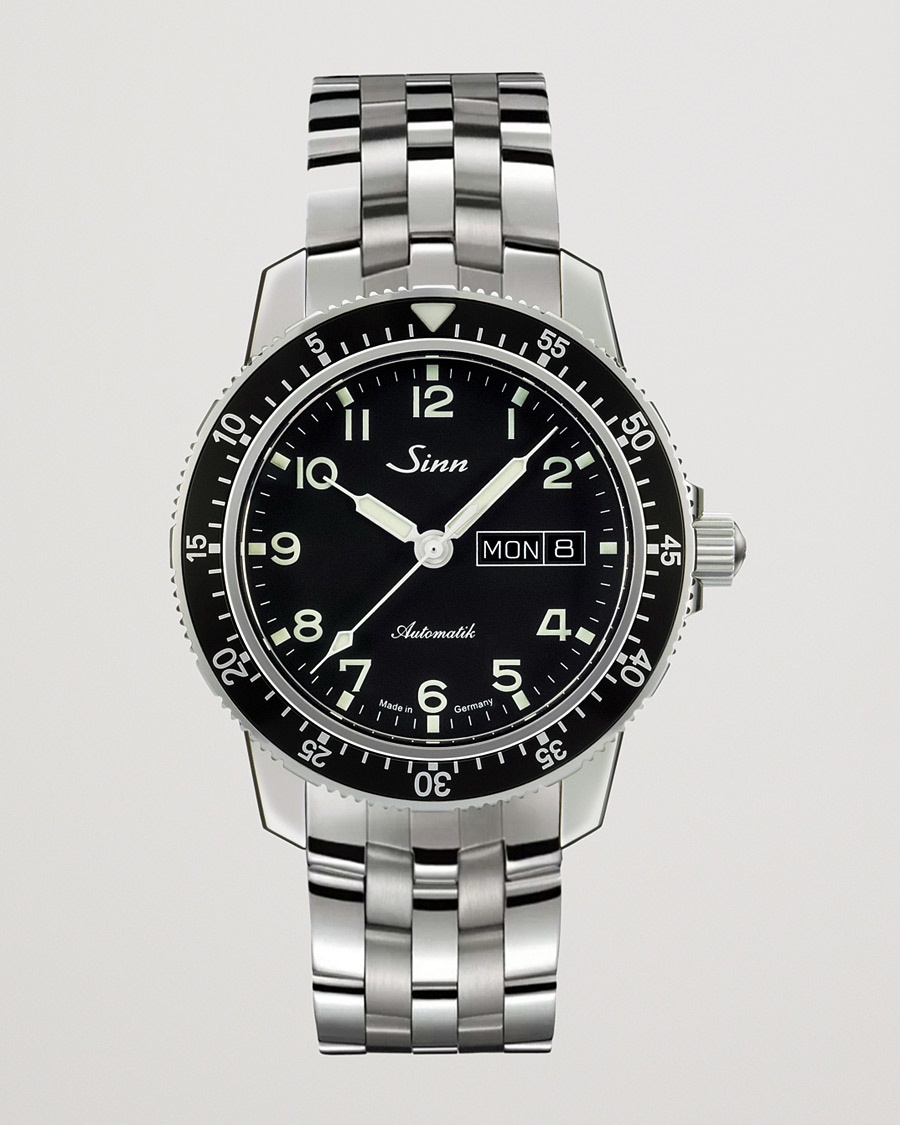 Sinn 104 A Pilot Watch 41mm Steel Link Black – Silver