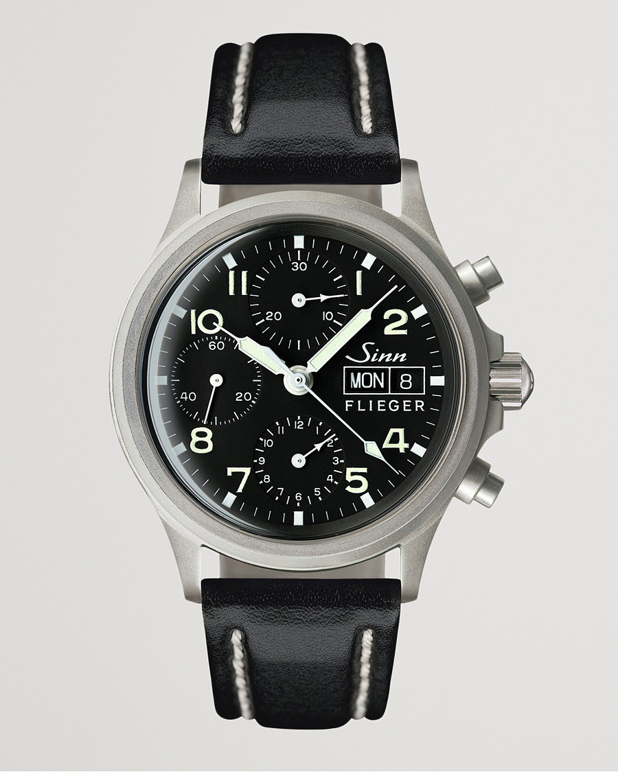 Herr | Läderarmband | Sinn | 356 Pilot Watch 38,5mm Black