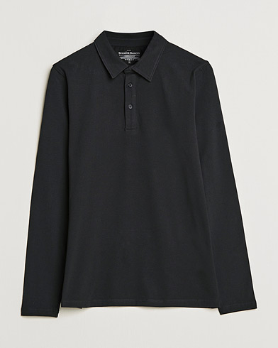 Herr | Loungewear | Bread & Boxers | Long Sleeve Jersey Polo Black