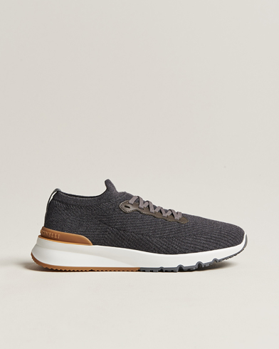 Herr | Luxury Brands | Brunello Cucinelli | Flannel Running Sneakers Dark Grey