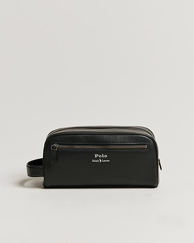 Herr | Necessärer | Polo Ralph Lauren | Leather Wash Bag Black