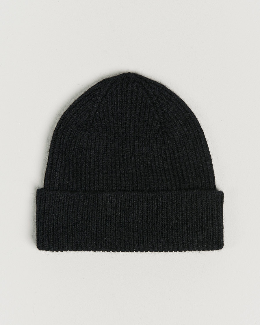 Le Bonnet Lambswool/Caregora Beanie Onyx – Svart