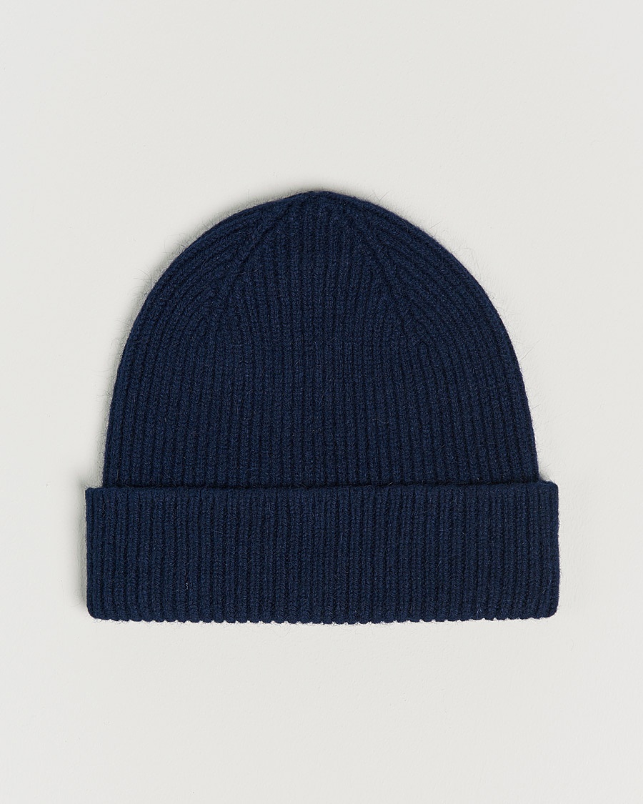 Le Bonnet Lambswool/Caregora Beanie Midnight – Blå
