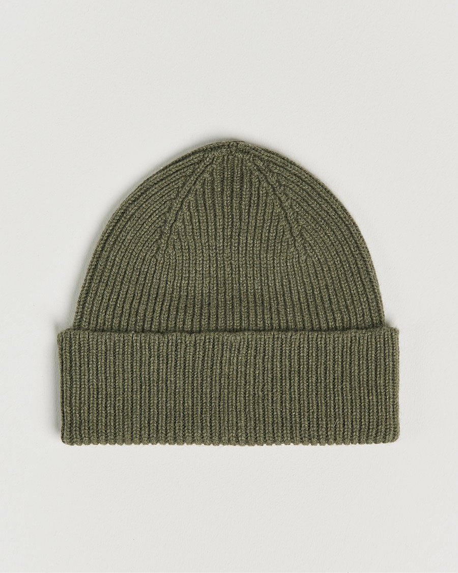 Le Bonnet Lambswool/Caregora Beanie Croco – Grön