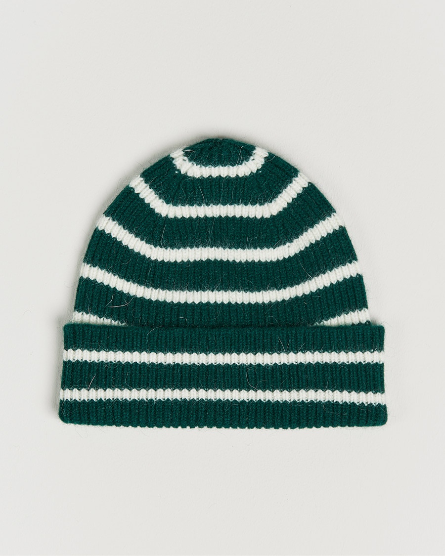 Herr | Le Bonnet | Le Bonnet | Lambswool/Caregora Beanie Moss Strip
