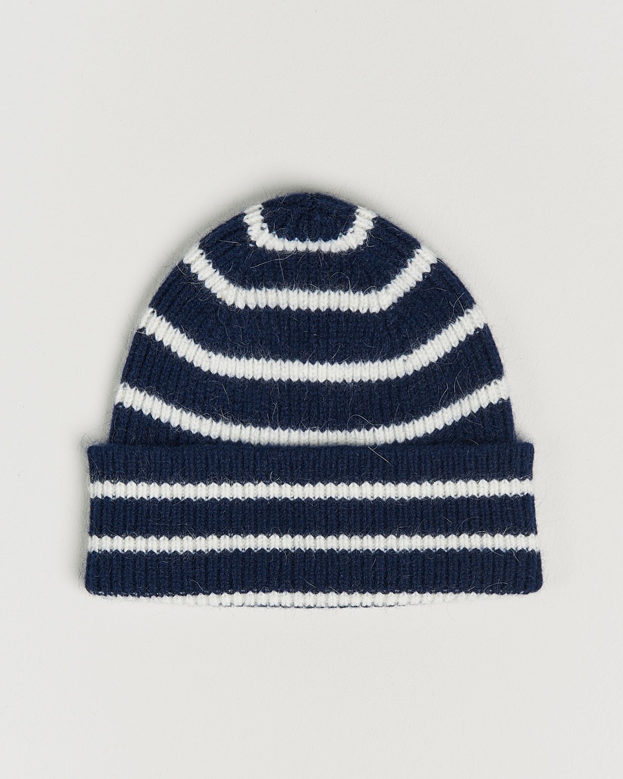 Le Bonnet Lambswool/Caregora Beanie Midnight Stripe