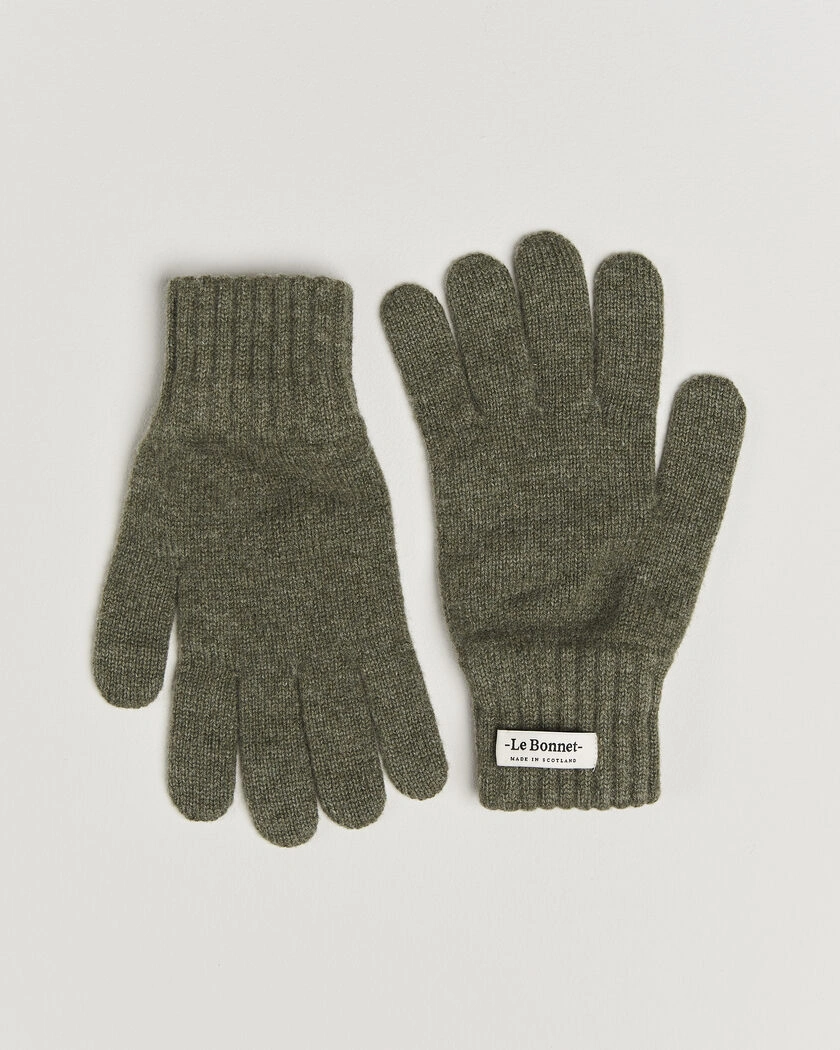 Le Bonnet Merino Wool Gloves Croco – Grå