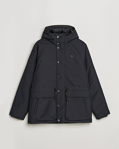 Herr | Parkas | Fred Perry | Padded Zip Through Parka  Black