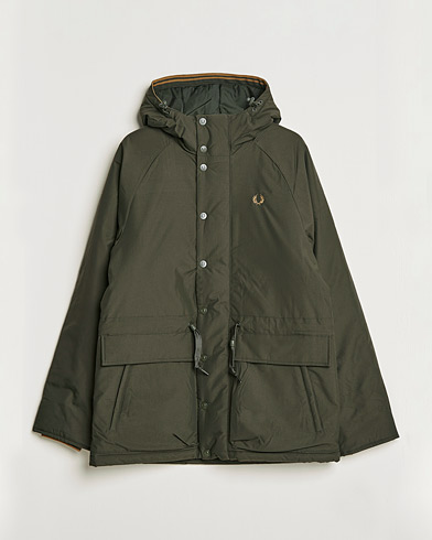 Herr |  | Fred Perry | Padded Zip Through Parka  Hunting Green