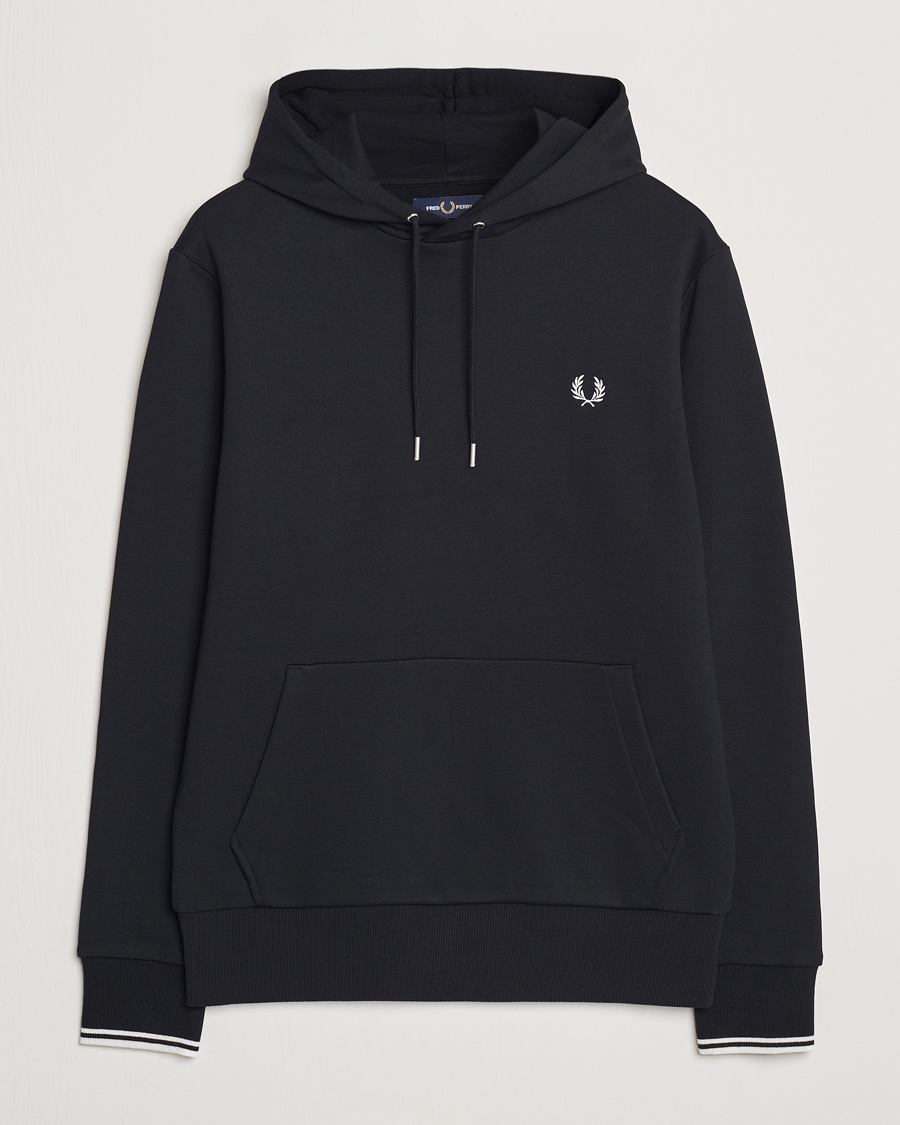 Fred Perry Tipped Hoodie Black – Svart