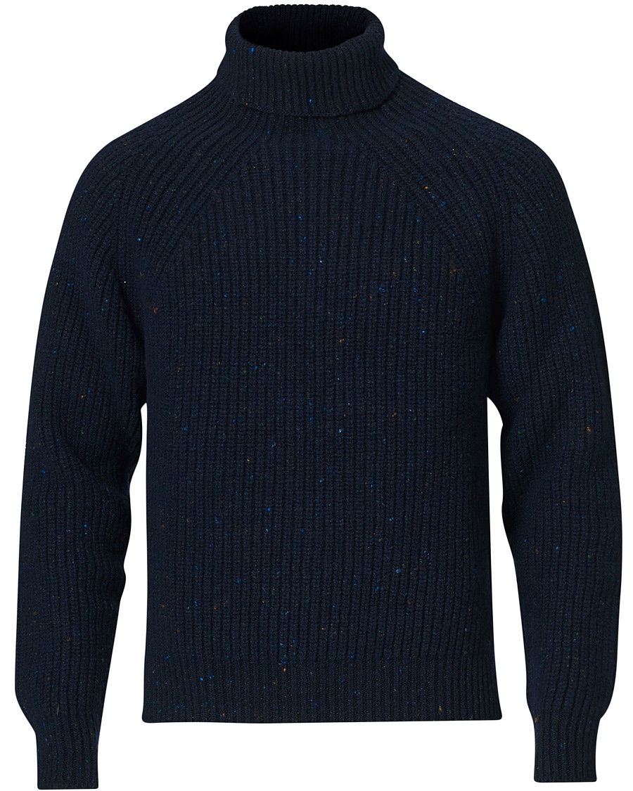 Herr | | Inis Meáin | Wool/Cashmere Boatbuilder Turtleneck Navy
