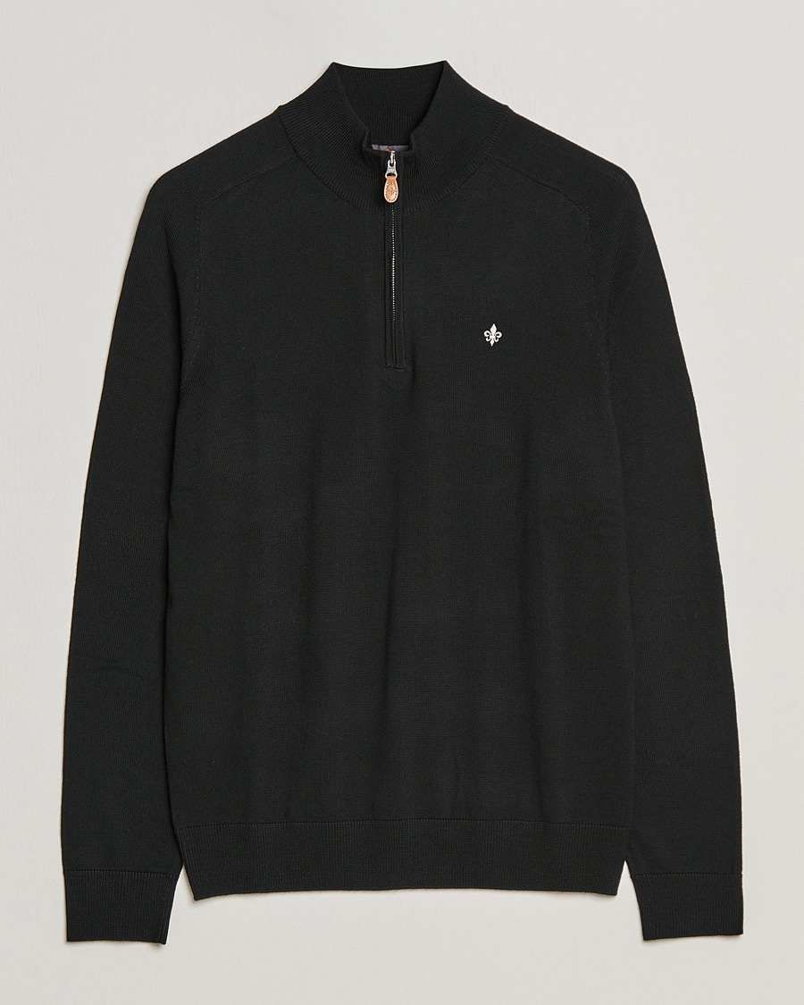 Morris John Merino Half Zip Black – Svart