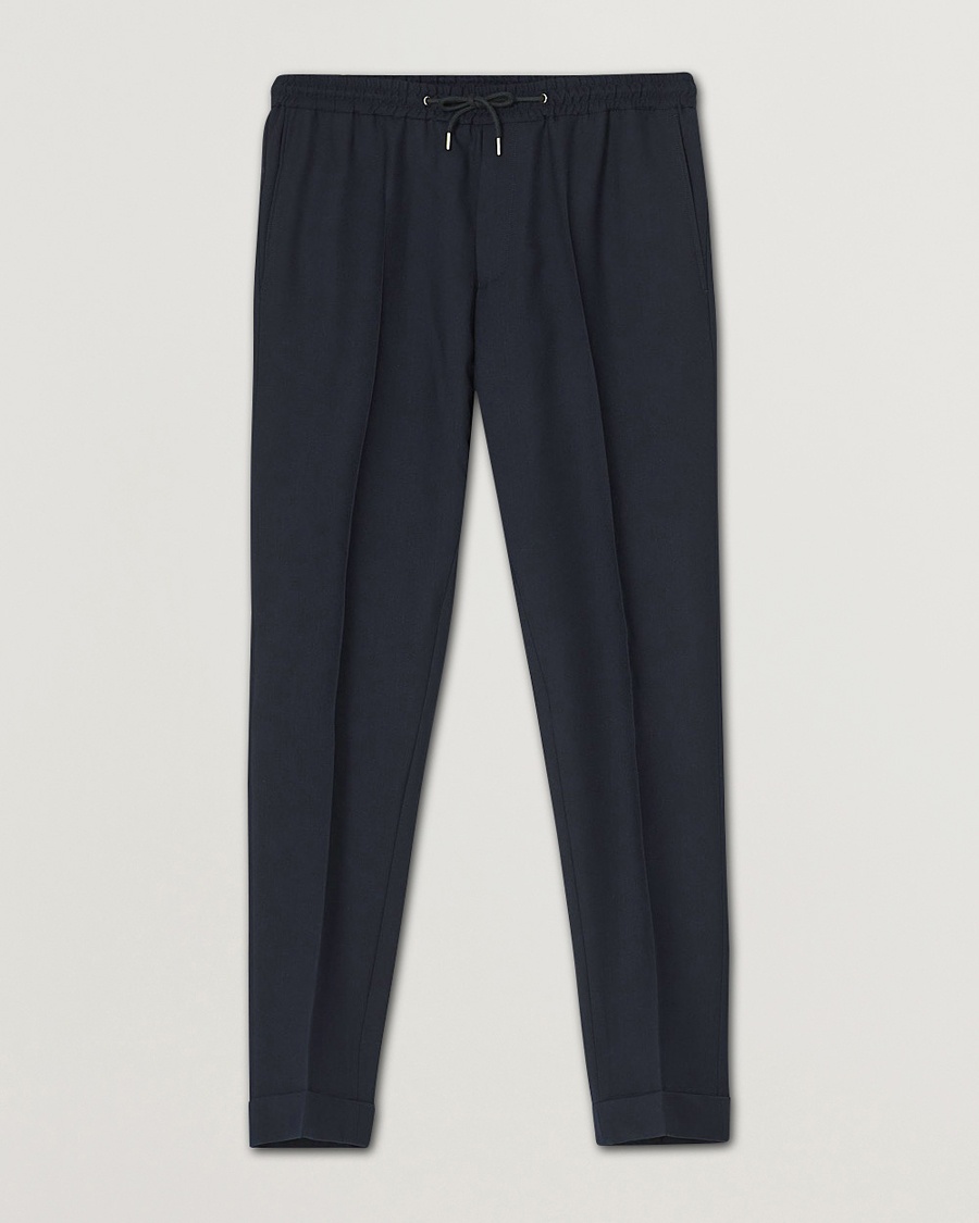 Herr | | Paul Smith | Drawstring Elastic Wool Pant Navy