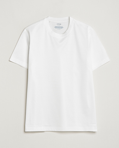 Herr | Vita t-shirts | Eton | Filo Di Scozia Cotton T-Shirt White