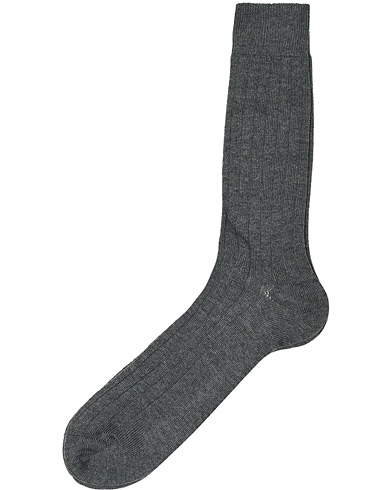 Strumpor |  Wool/Nylon Heavy Ribbed Socks Grey