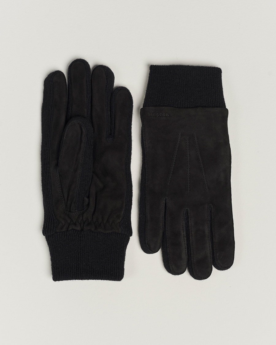Hestra Geoffery Suede Wool Tricot Glove Black – Svart