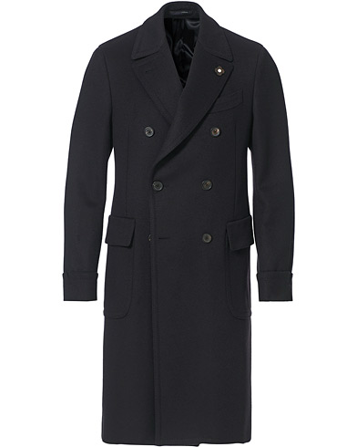  Double Breasted Wool Coat Navy