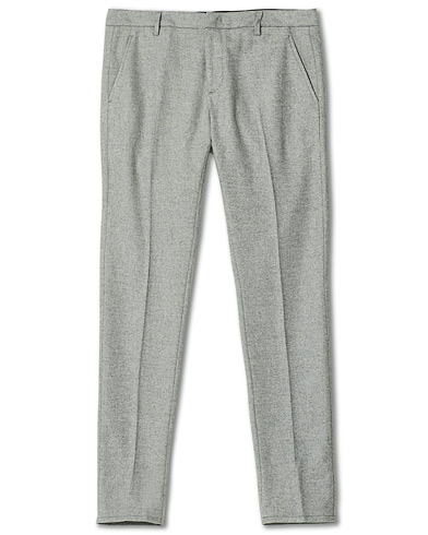 Flanellbyxor |  Gaubert Stretch Flannel Pants Light Grey Melange