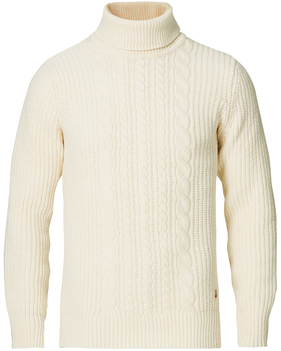 Herr | | Armor-lux | Cable Knit Turtleneck Nature