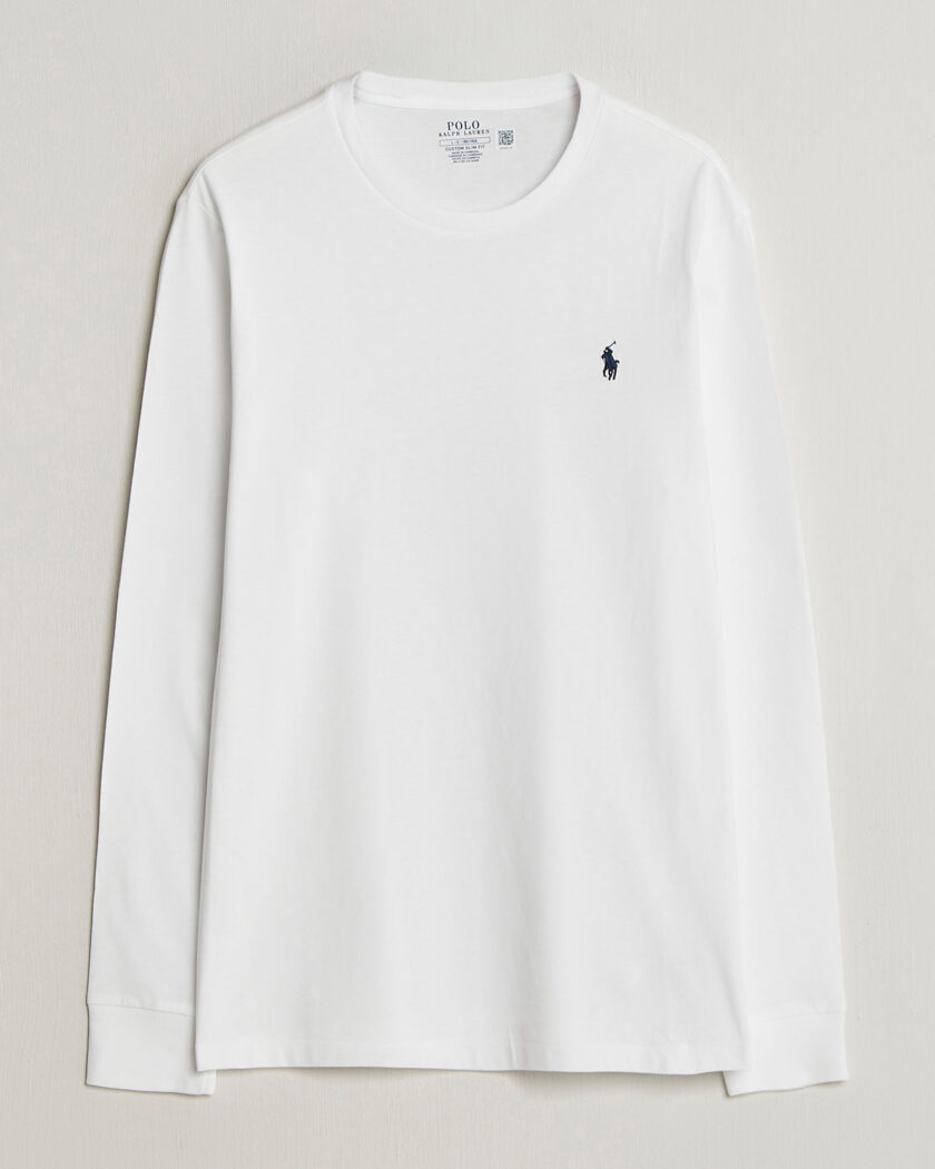 Polo Ralph Lauren Custom Slim Fit Long Sleeve Tee White – Vit