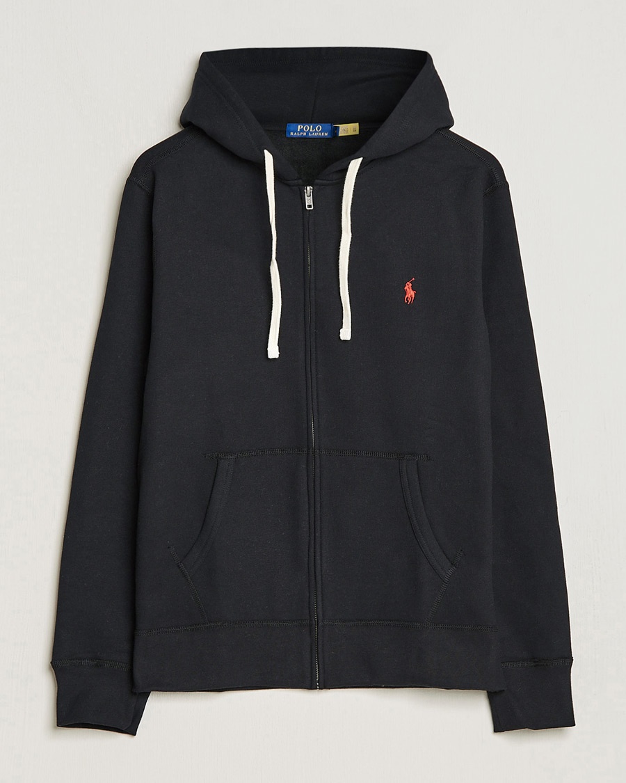 Polo Ralph Lauren Fleece Full Zip Hoodie Polo Black – Svart