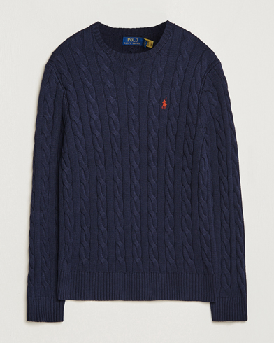 Herr | Stickade tröjor | Polo Ralph Lauren | Cotton Cable Pullover Hunter Navy