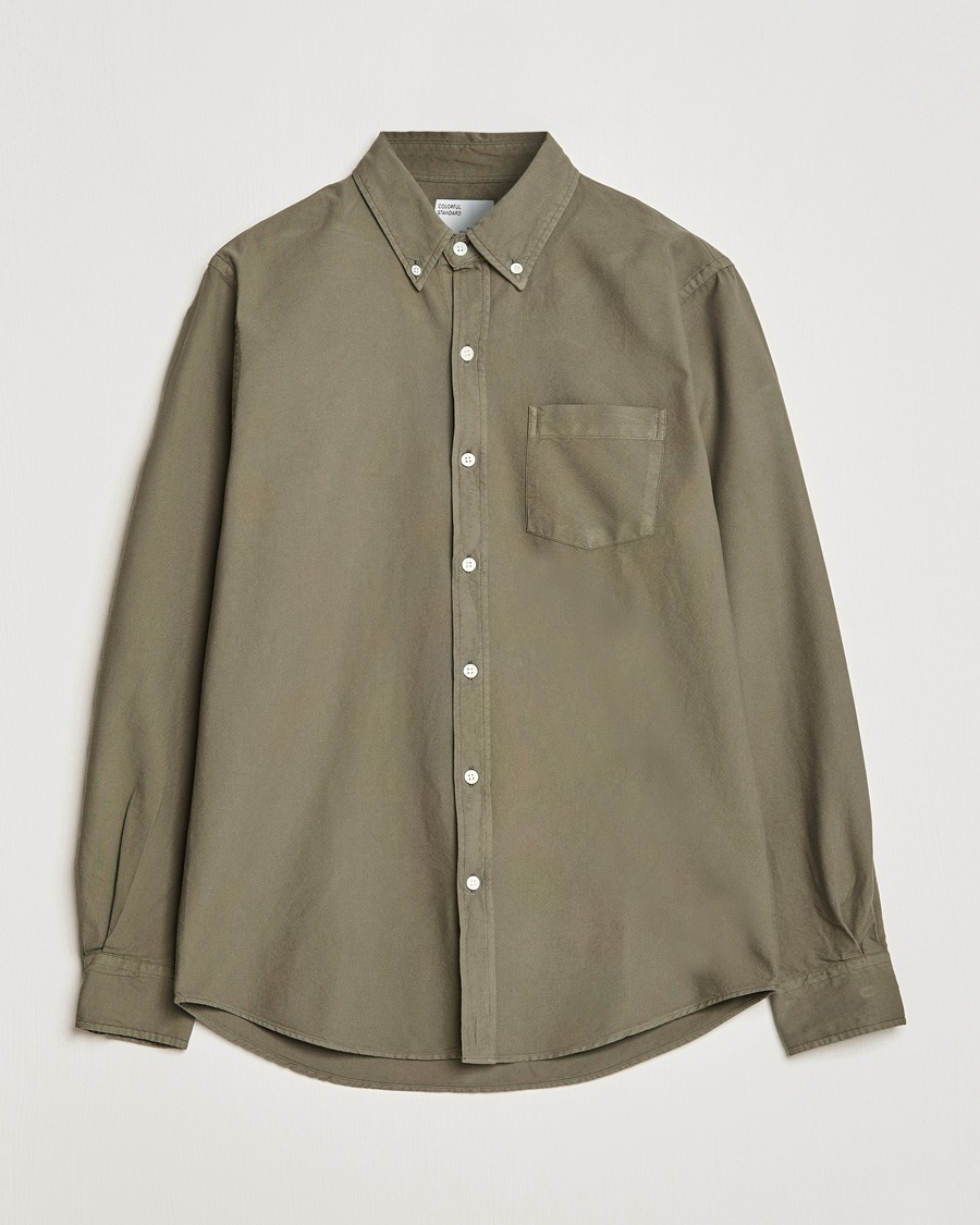Colorful Standard Classic Organic Oxford Button Down Shirt Dusty Olive – Grön