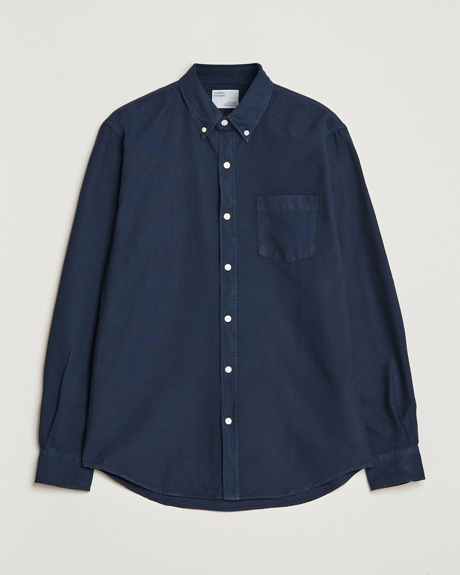 Colorful Standard Classic Organic Oxford Button Down Shirt Navy Blue – Blå