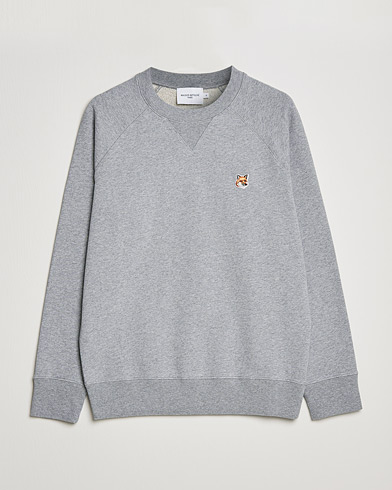 Herr | Grå Sweatshirts | Maison Kitsuné | Fox Head Sweatshirt Grey Melange