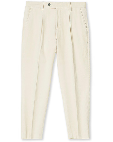 Manchesterbyxor |  Perin Corduroy Pleated Trousers Open White