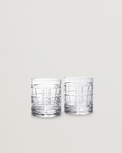 Herr | World of Ralph Lauren | Ralph Lauren Home | Hudson Plaid Crystal Glass 2pcs Clear