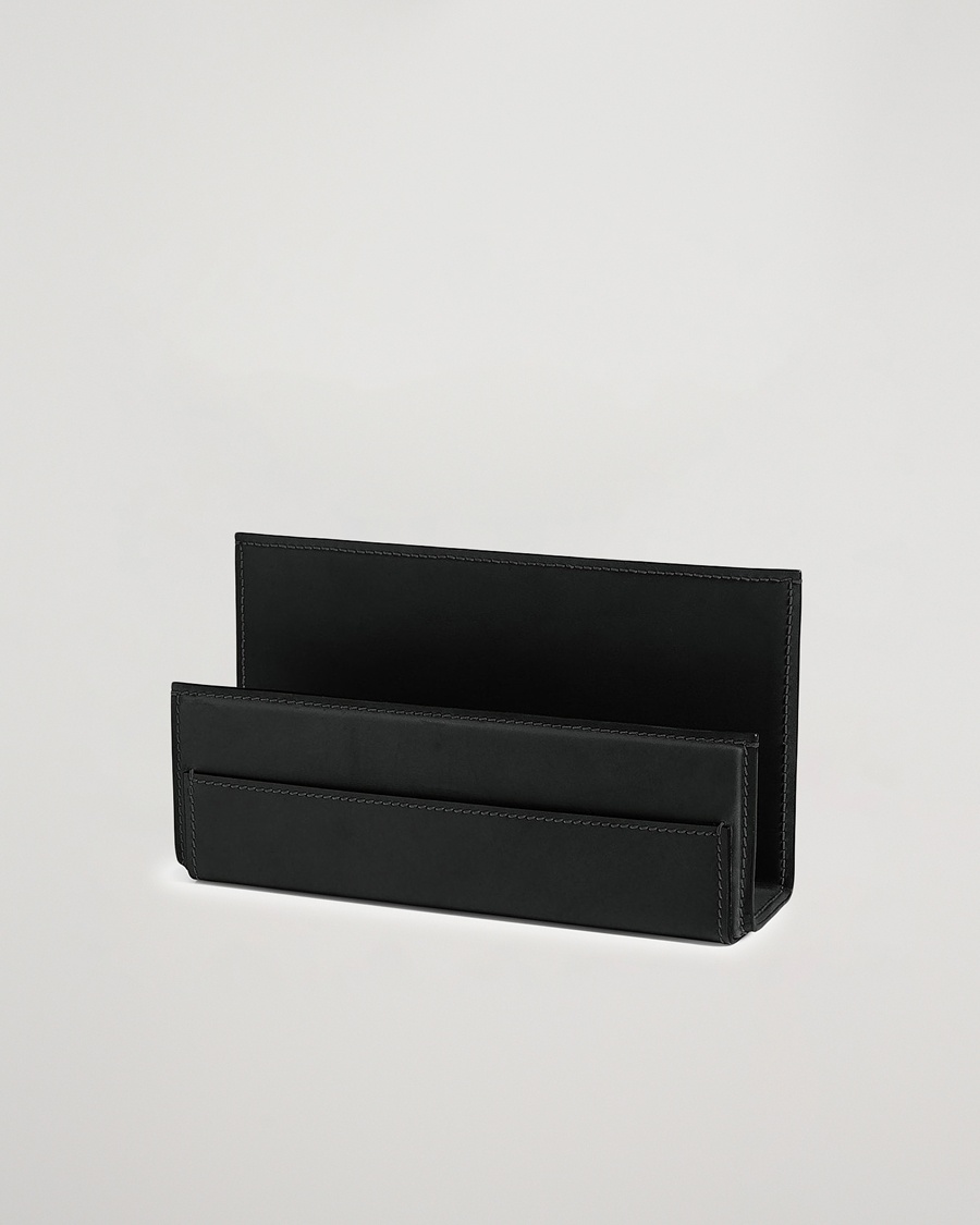 Ralph Lauren Home Brennan Leather Letter Rack Black – Svart