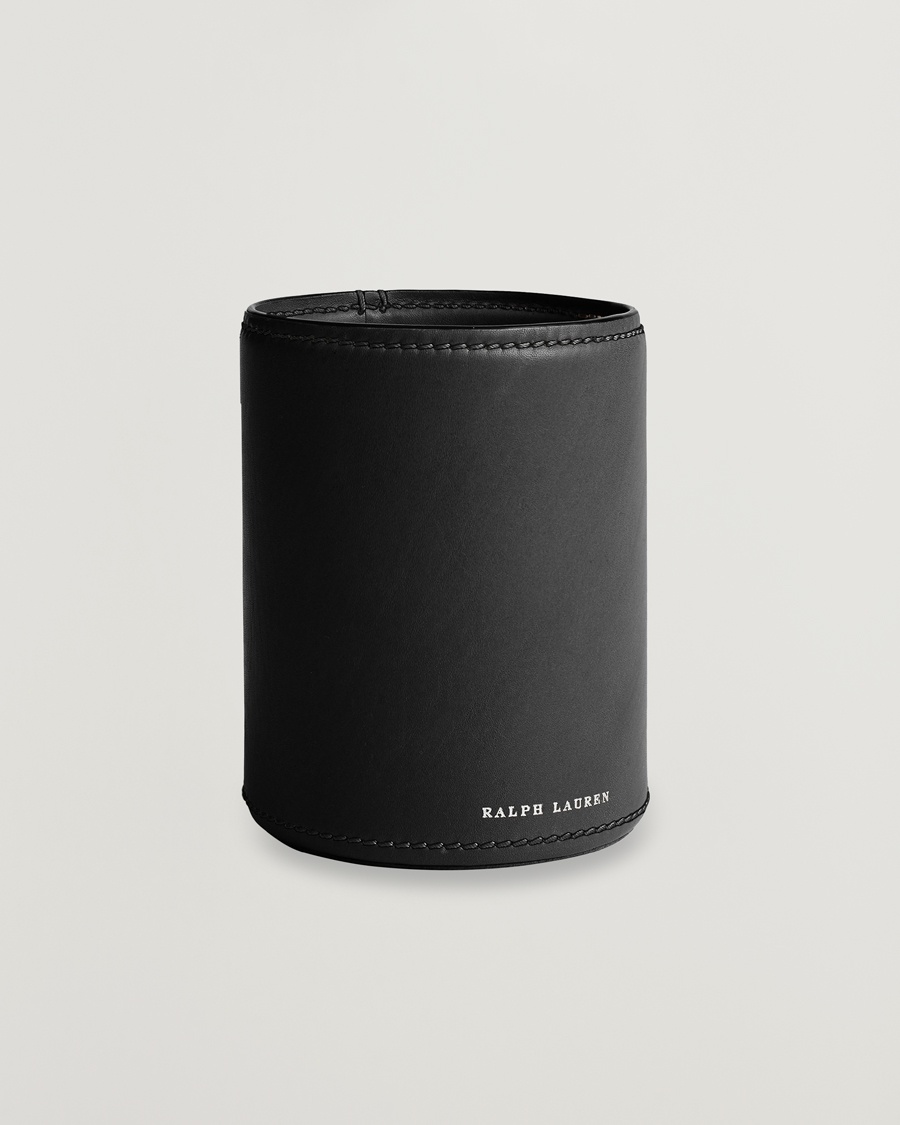 Ralph Lauren Home Brennan Leather Pencil Cup Black – Svart