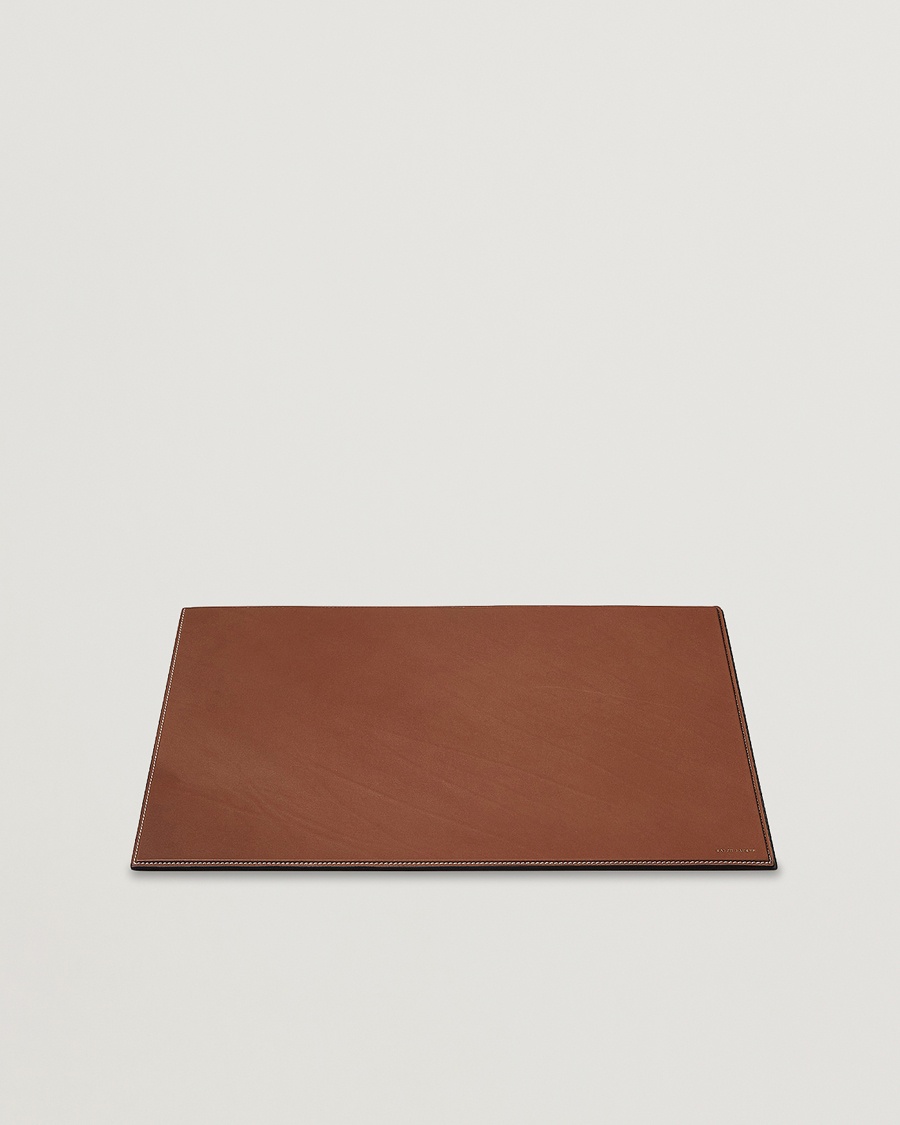 Ralph Lauren Home Brennan Small Leather Desk Blotter Saddle Brown – Brun