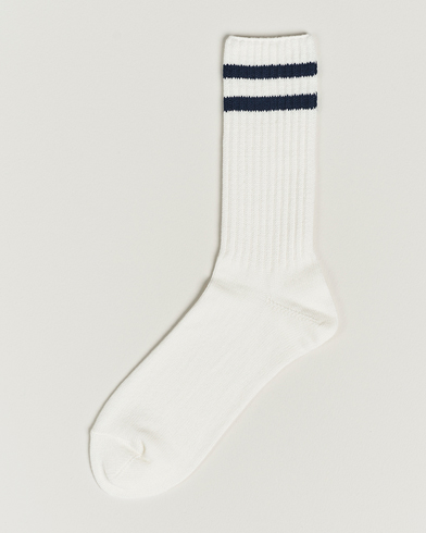 Herr | Vanliga strumpor | BEAMS PLUS | Schoolboy Socks White/Navy