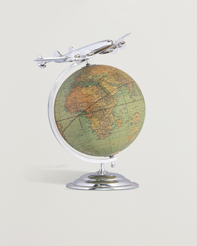 Herr | Dekoration | Authentic Models | On Top Of The World Globe and Plane Silver